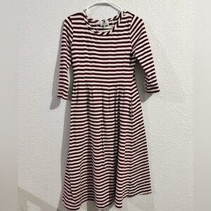 Dainty Jewells Maroon and White Striped Dress